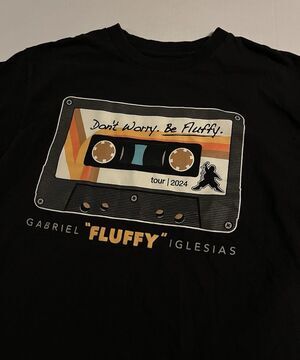 Gabriel Iglesias Fluffy 2024 Don’t Worry Tour T-Shirt MEDIUM Comedy Funny Latino